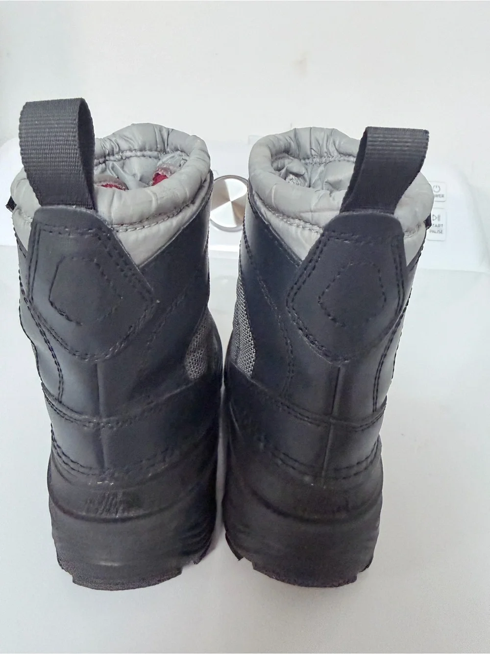 The North Face Gray and Red Insulated Winter Boot (Kids)